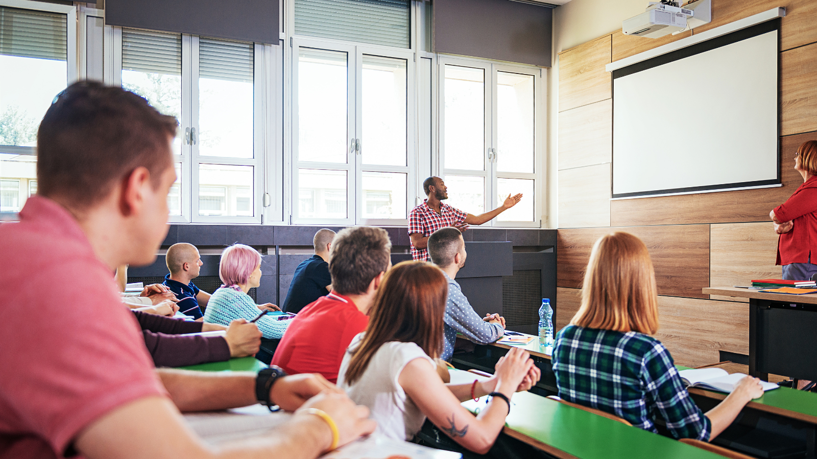 Mature aged learners in a classroom