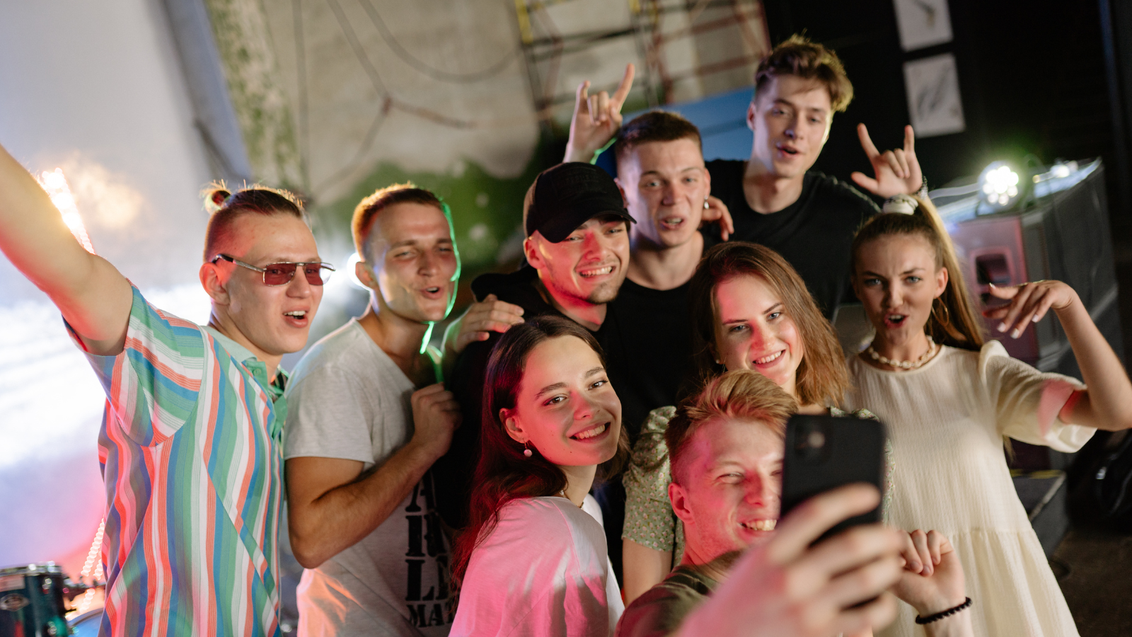European youths pose for selfie